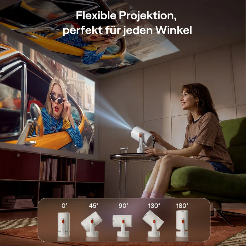 Aurzen EAZZE E1 Mini Beamer mit Netflix, Smart Heimkino Projektor