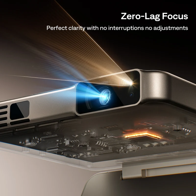 Aurzen ZIP Tri-Fold Portable Mini Projector - Titanium Gold
