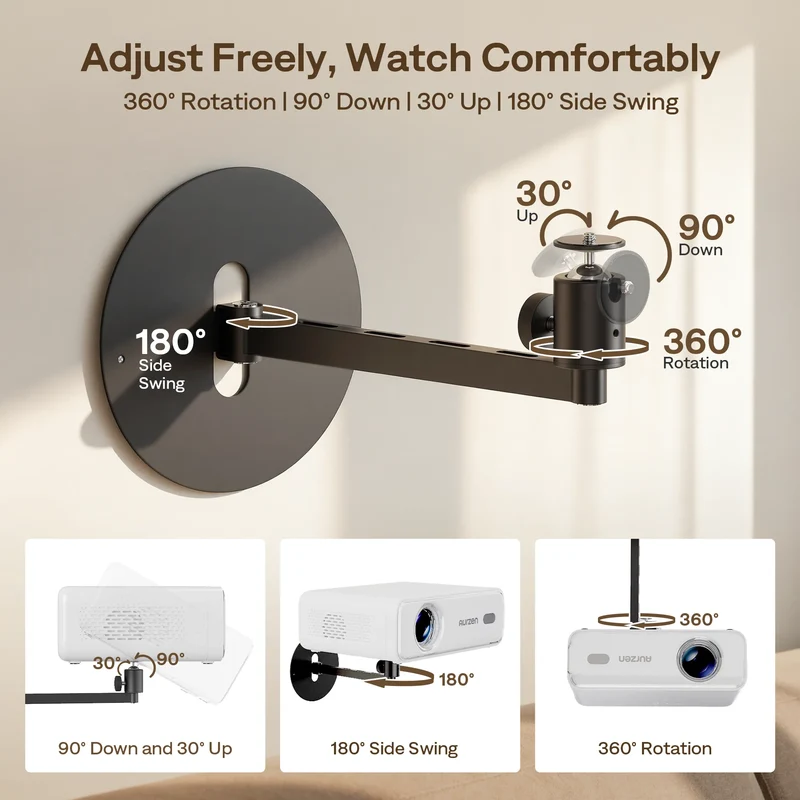 Aurzen PJ004PM Adjustable Wall Projector Mount