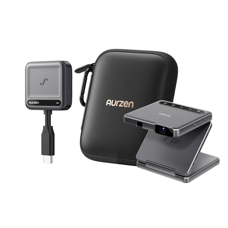 Aurzen ZIP Tri-Fold Portable Mini Projector