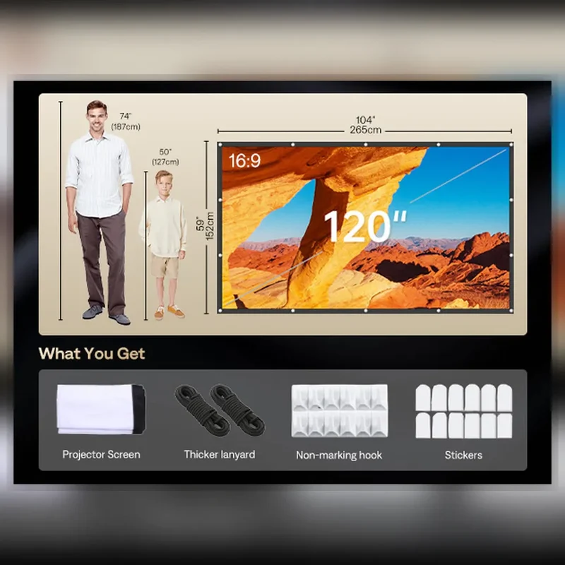 Aurzen 120" Portable Projector Screen