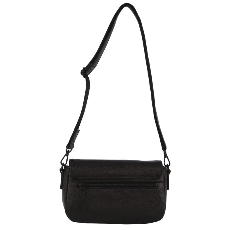 Pierre Cardin Leather Pleated Design Shoulder Crossbody Bag 25x14cm Black