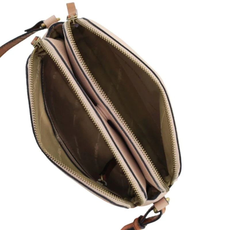 Pierre Cardin Women's Leather Classic Shoulder Crossbody Bag 24x17cm Nude
