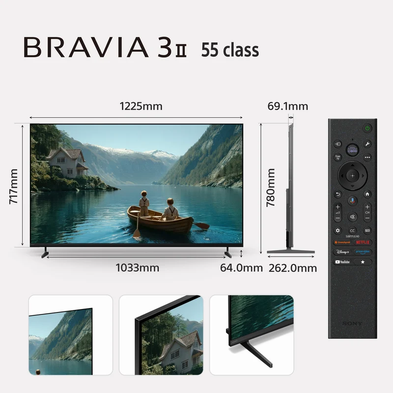 Sony 55" BRAVIA 3 II 4K HDR AI Google TV with Gemini 2026
