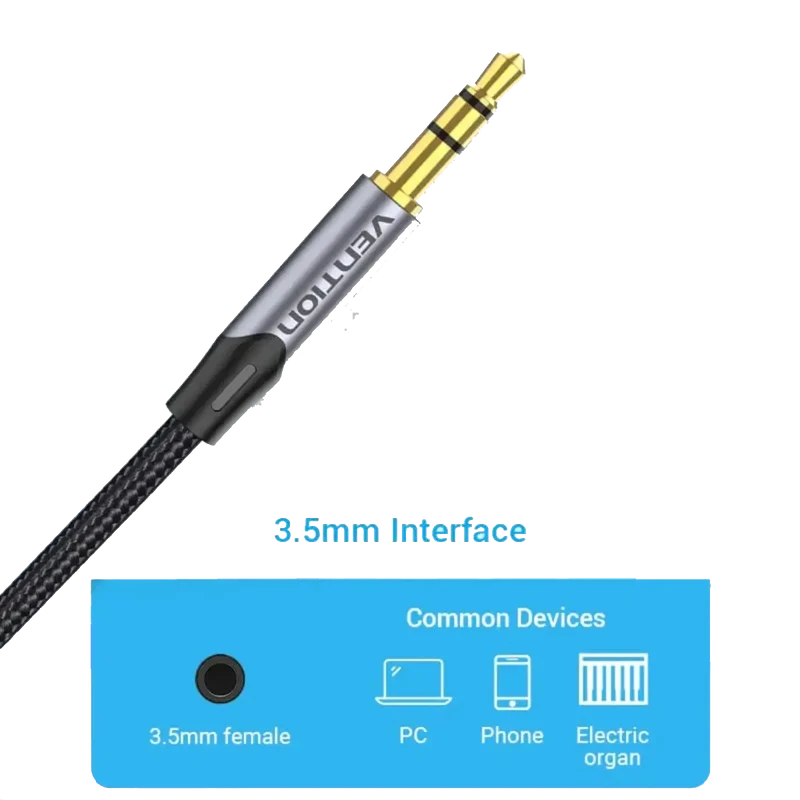 Câble audio JACK 3.5mm vers 2 JACK 6.35mm 3M