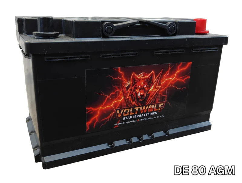 Starterbatterie Voltwolf DE 80 AGM (80Ah) *30 Monate Garantie*