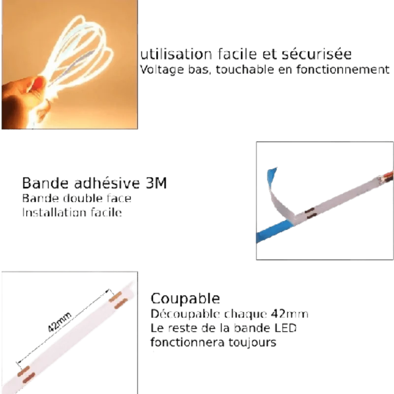 Bande LED 5M, 3000K, 24V