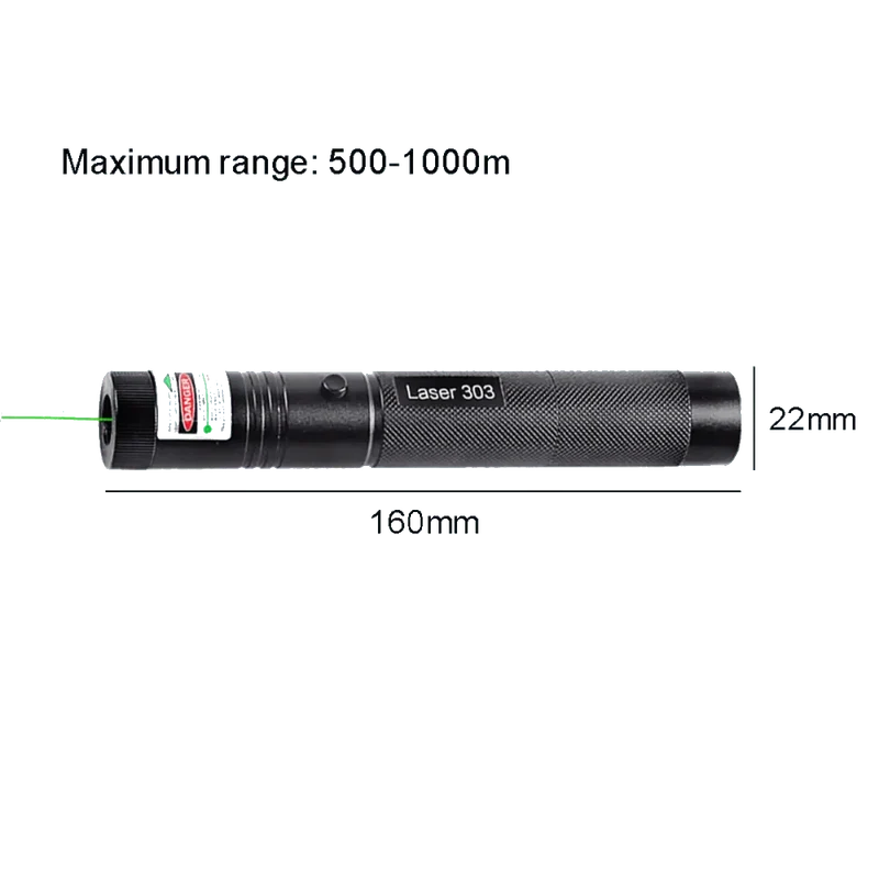 Pointeur laser rouge 650nm rechargeable 18650 modèle 303