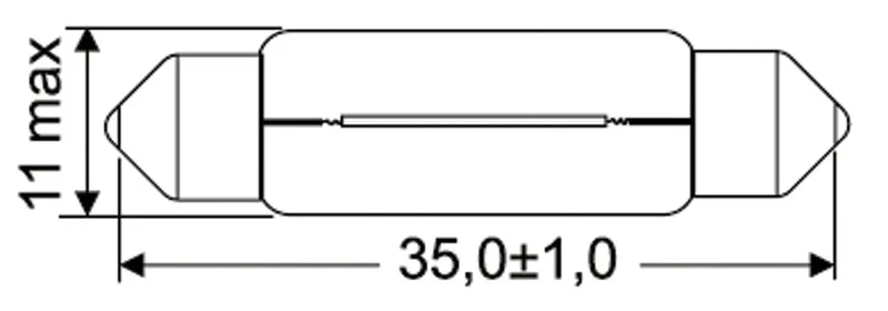 Osram Soffittenlampe 12 V 5 W 11 x 36 - 1 - Stück