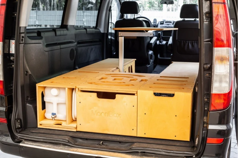 Moonbox Campingbox mit Tisch Van/Bus 115cm Modify Natur