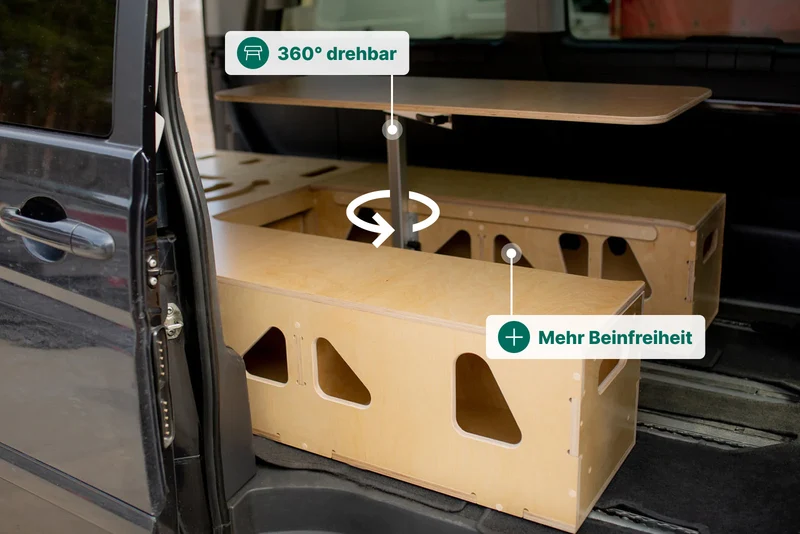 Moonbox Campingbox mit Tisch Van/Bus 115cm Modify UV-Lack