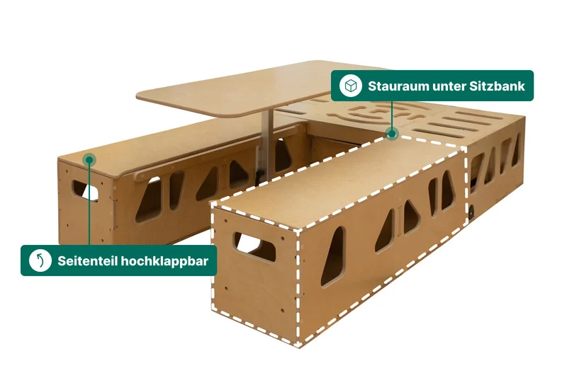 Moonbox Campingbox mit Tisch Van/Bus 115cm Modify UV-Lack