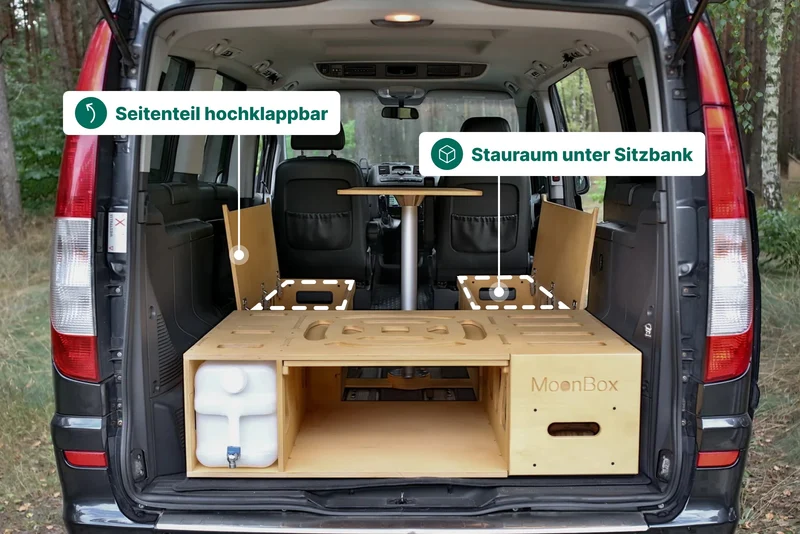 Moonbox Campingbox mit Tisch Van/Bus 115cm UV-Lack