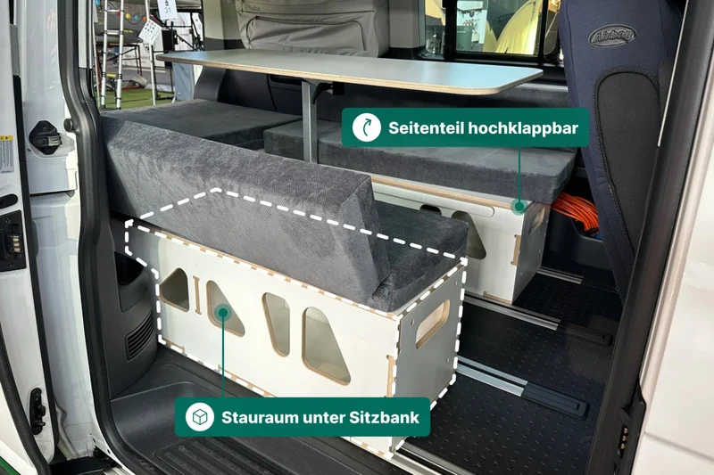 Moonbox Campingbox mit Tisch Van/Bus 119cm Modify Weiß