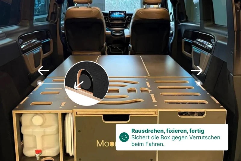 Moonbox Campingbox mit Tisch Van/Bus 119cm Modify Dunkelgrau