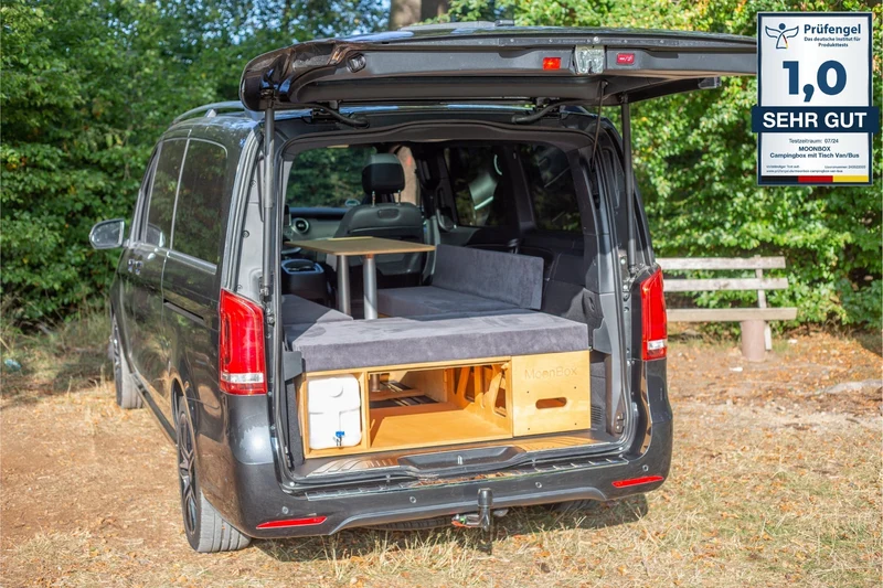 Moonbox Campingbox mit Tisch Van/Bus 119cm Natur