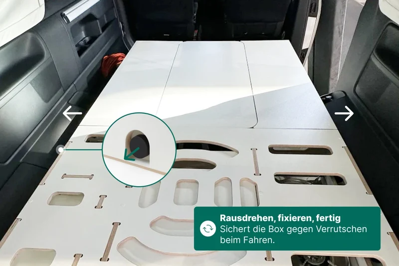 Moonbox Campingbox mit Tisch Van/Bus 124cm Modify Weiß