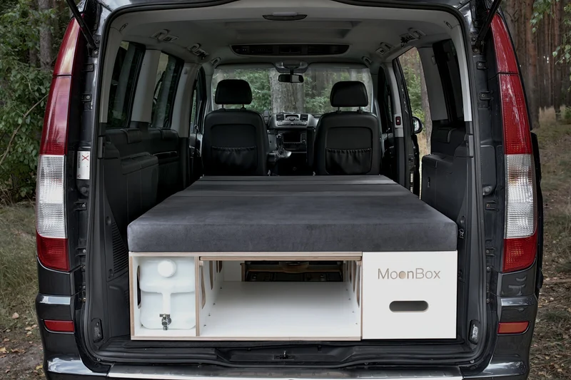Moonbox Campingbox mit Tisch Van/Bus 124cm Weiß