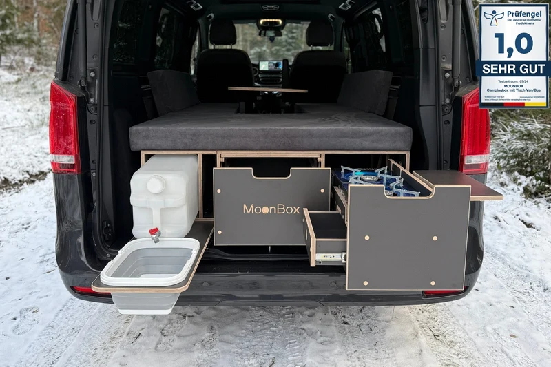Moonbox Campingbox mit Tisch Van/Bus 115cm Modify Dunkelgrau