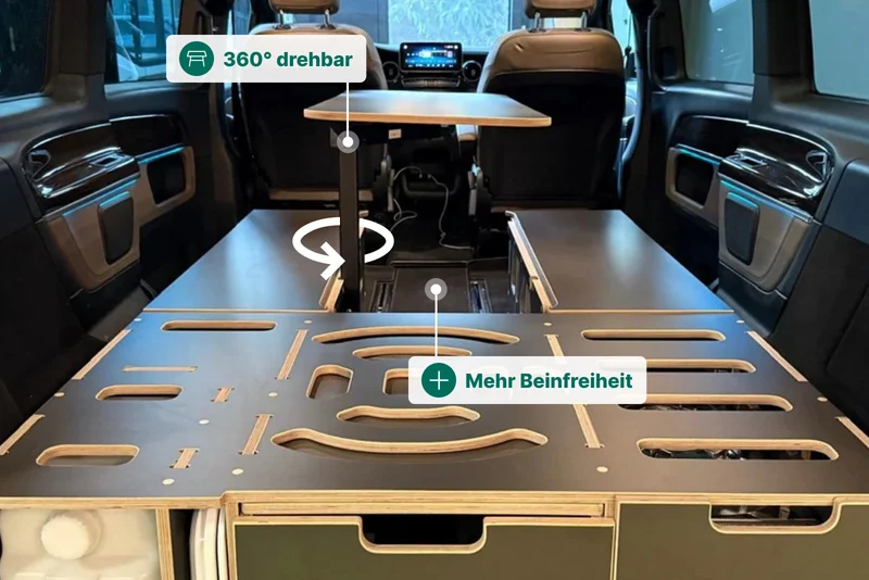 Moonbox Campingbox mit Tisch Van/Bus 115cm Modify Dunkelgrau