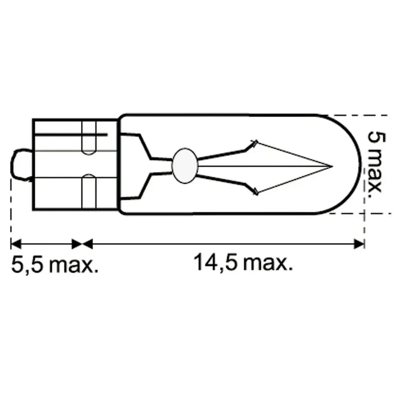 Osram Glassockellampe W2x4.6d 12V 2.3W - 1 - Stück