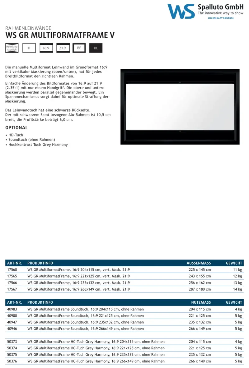WS GR MultiformatFrame V inkl. Soundtuch