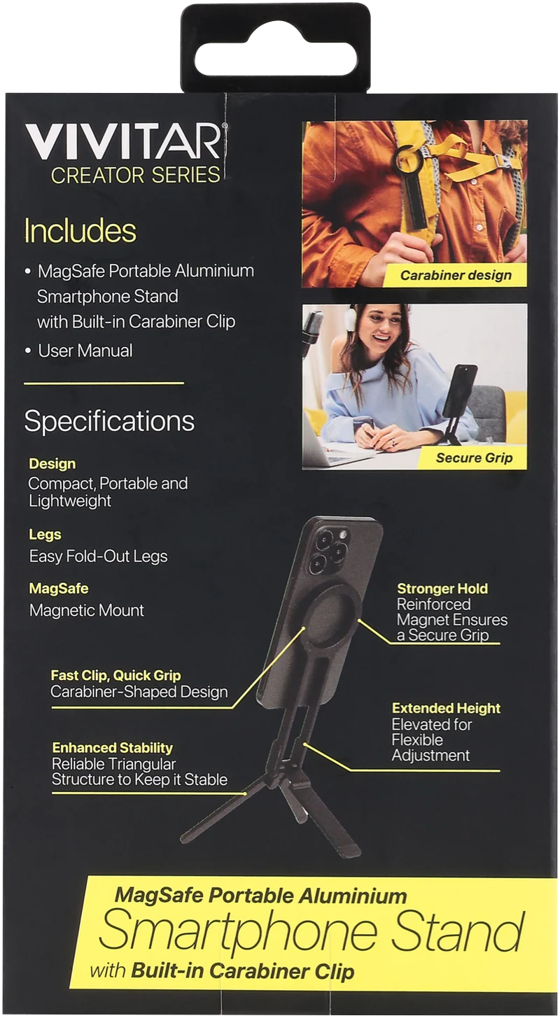 Vivitar Magsafe Smartphone Stand w/ Carabiner Clip