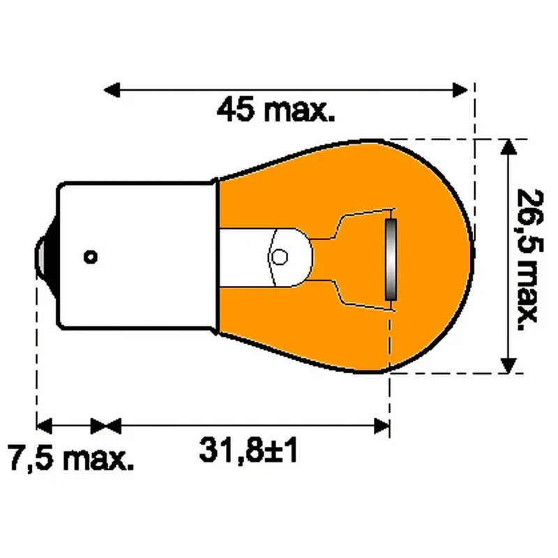 Osram Glühlampe 24V 21W BAU15S *Gelb* HD - 1 - Stück