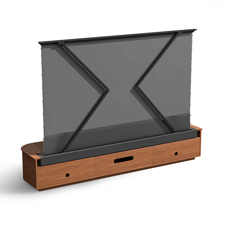 NothingProjector Milo Solid Wood Motorized Laser TV Cabinet for UST Projectors (Pre-Assembled)