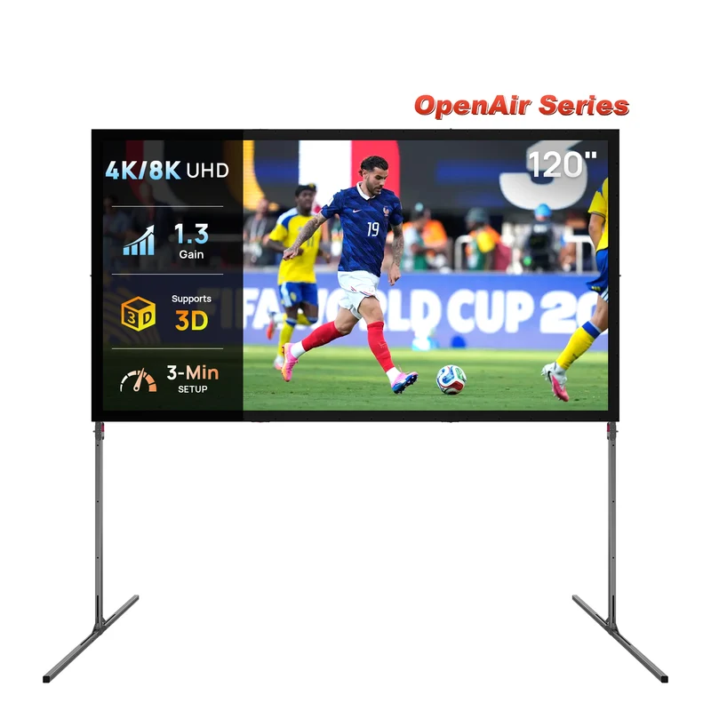 NothingProjector OpenAir Series Outdoor Camping Portable Folding Screen with Stand 1.3 Gain, 4K/8K UHD, 3-Layer PVC, Tool-Free Fast Setup