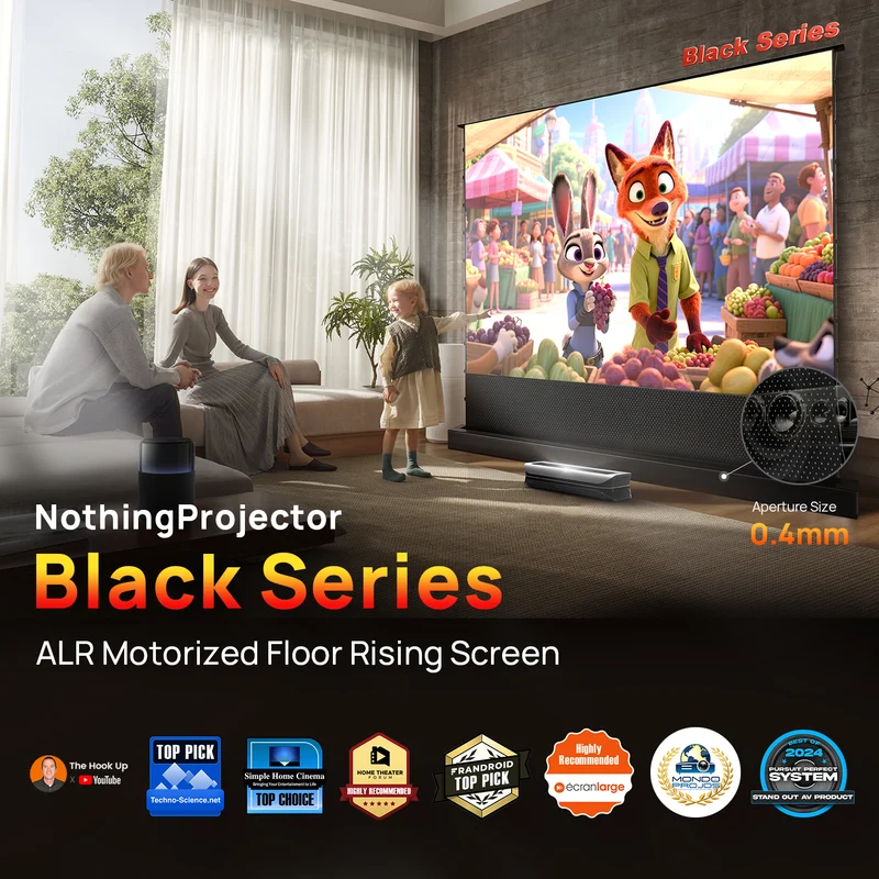 120 inch NothingProjector Motorized Floor Rising 95% ALR Projector Screen