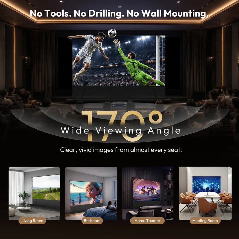 120 inch NothingProjector Motorized Floor Rising 95% ALR Projector Screen