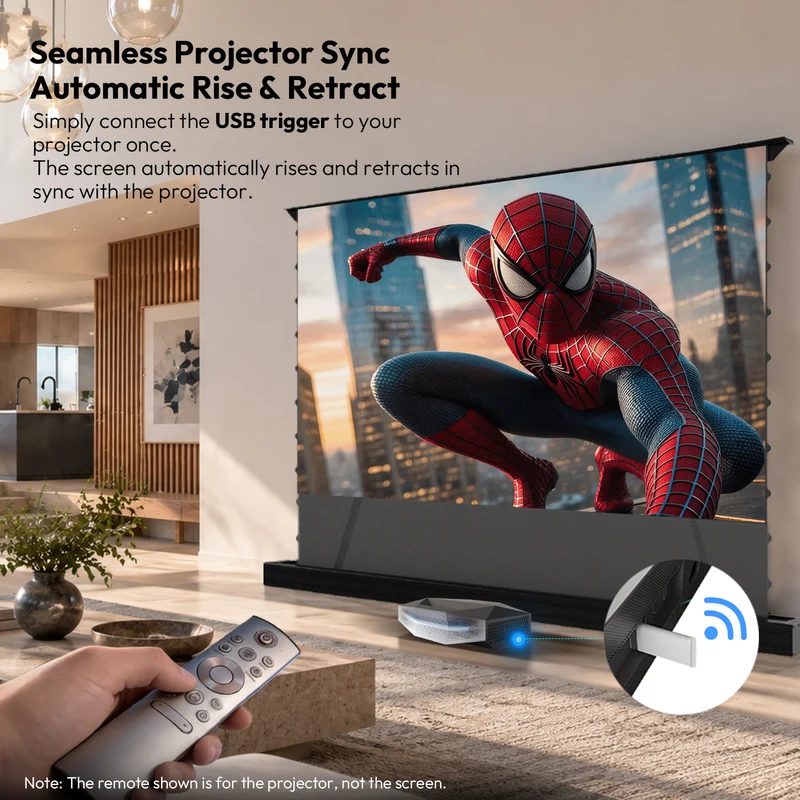 120 inch NothingProjector Motorized Floor Rising 95% ALR Projector Screen