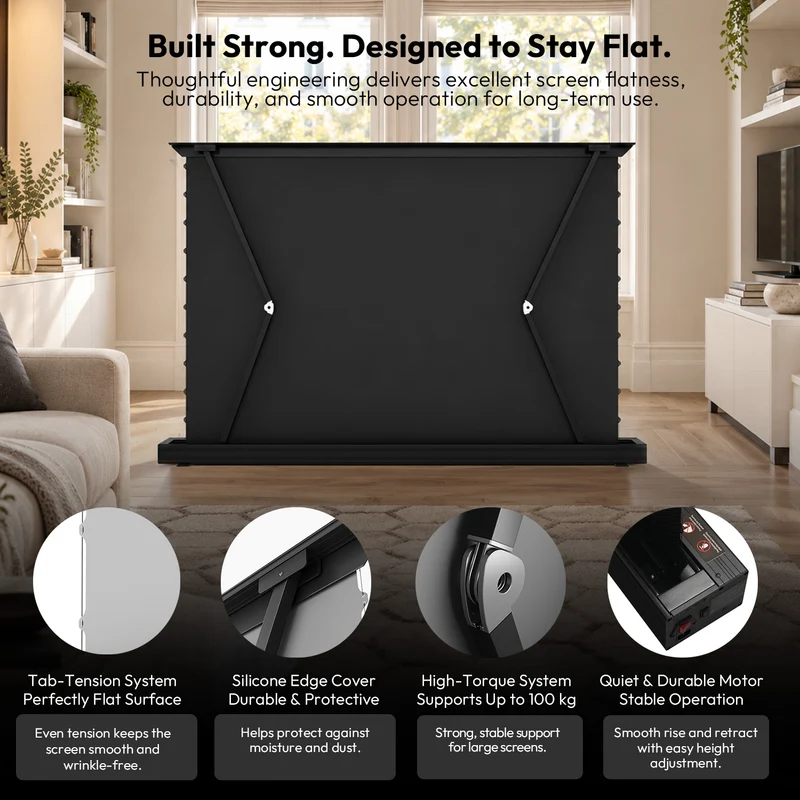 120 inch NothingProjector Motorized Floor Rising 95% ALR Projector Screen