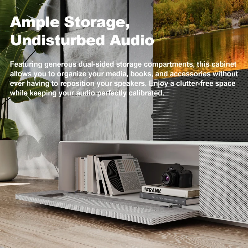 Premium Customizable Walnut Laser TV Cabinet for Ultra Short Throw Projector (Pre-Assembled)