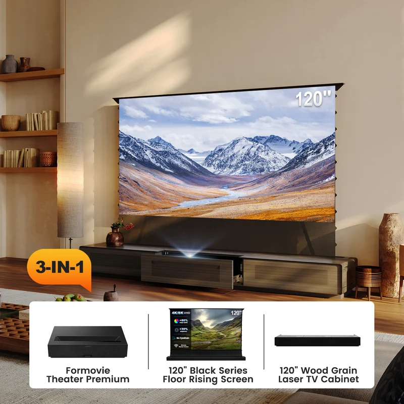 (Bundle) Formovie Theater Premium + Black Series Motorized ALR Screen + Laser TV Cabinet (Pre-Assembled)