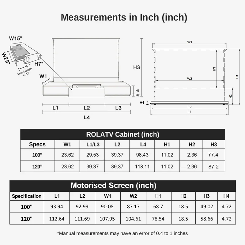 Shore UST Projector Matte Cabinet + Black Series Motorized Floor Rising Screen Bundle (Pre-Assembled）