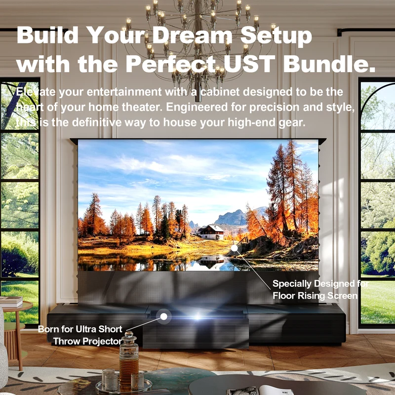 Shore Laser TV Cabinet + UST Projector Bundle (Pre-Assembled)