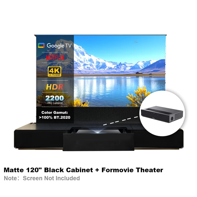 Shore Laser TV Cabinet + UST Projector Bundle (Pre-Assembled)