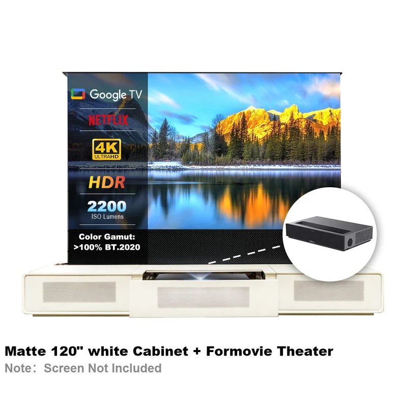 Shore Laser TV Cabinet + UST Projector Bundle (Pre-Assembled)