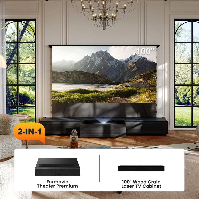 Shore Laser TV Cabinet + UST Projector Bundle (Pre-Assembled)