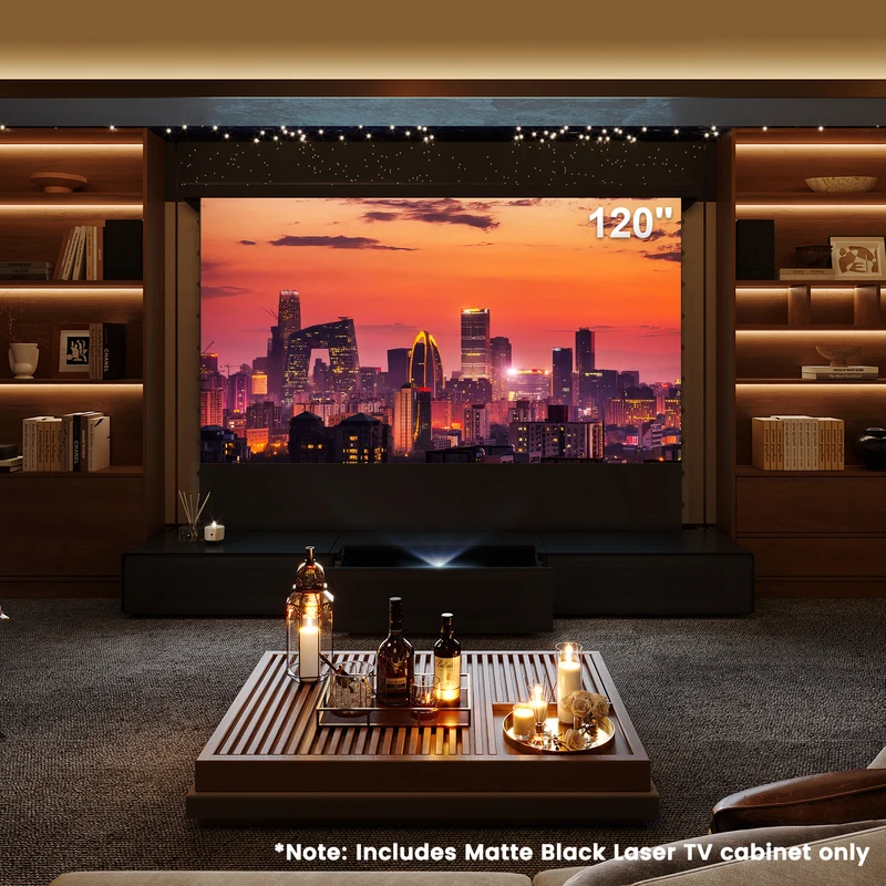 Shore Fully-Assembled Modern Matte TV Stand for UST Projector