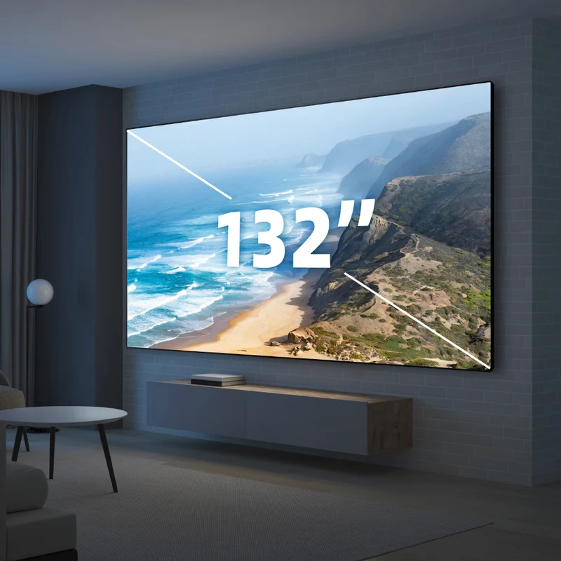 132 Inch NothingProjector Seamless Lenticular 4K UST 95% ALR Projector Screen