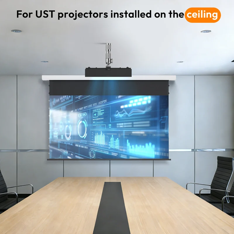 84"-120" NothingProjector Black Series Slimline Motorized Tension Drop Down 95% ALR Projector Screen