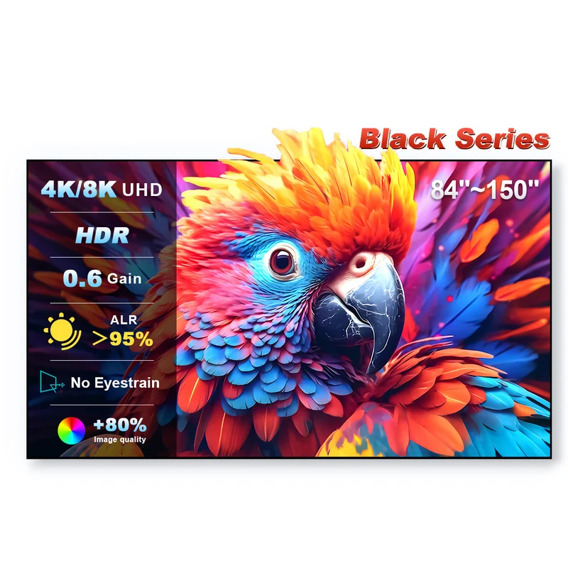 84''-150'' NothingProjector Black Series 95% ALR/CLR Ultra Short Throw Projector Screen