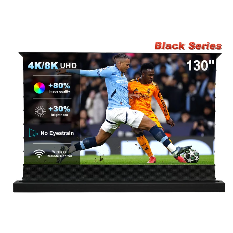 84''-130'' NothingProjector Black Series 95% ALR Motorized Floor Rising Screen For Ultra Short Throw Projector