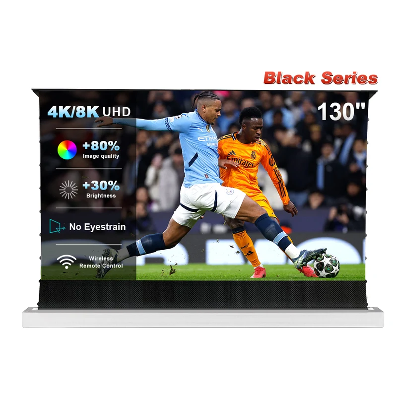 84''-130'' NothingProjector Black Series 95% ALR Motorized Floor Rising Screen For Ultra Short Throw Projector