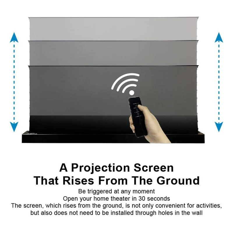 72"-120" VIVIDSTORM S PRO P Motorized 4K HD 3D Floor Rising UST ALR Projector Screen
