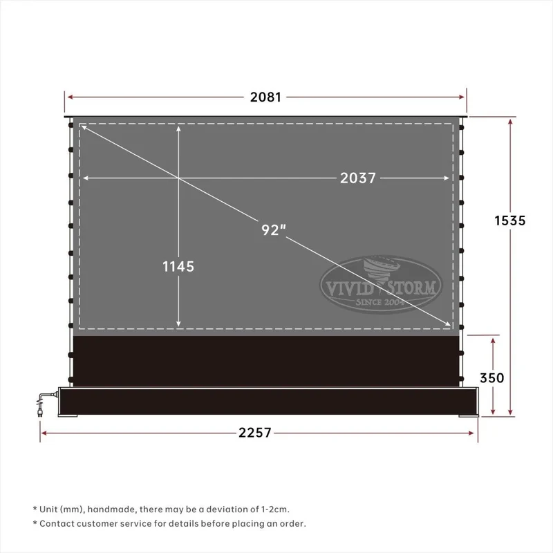 72"-120" VIVIDSTORM S PRO P Motorized 4K HD 3D Floor Rising UST ALR Projector Screen