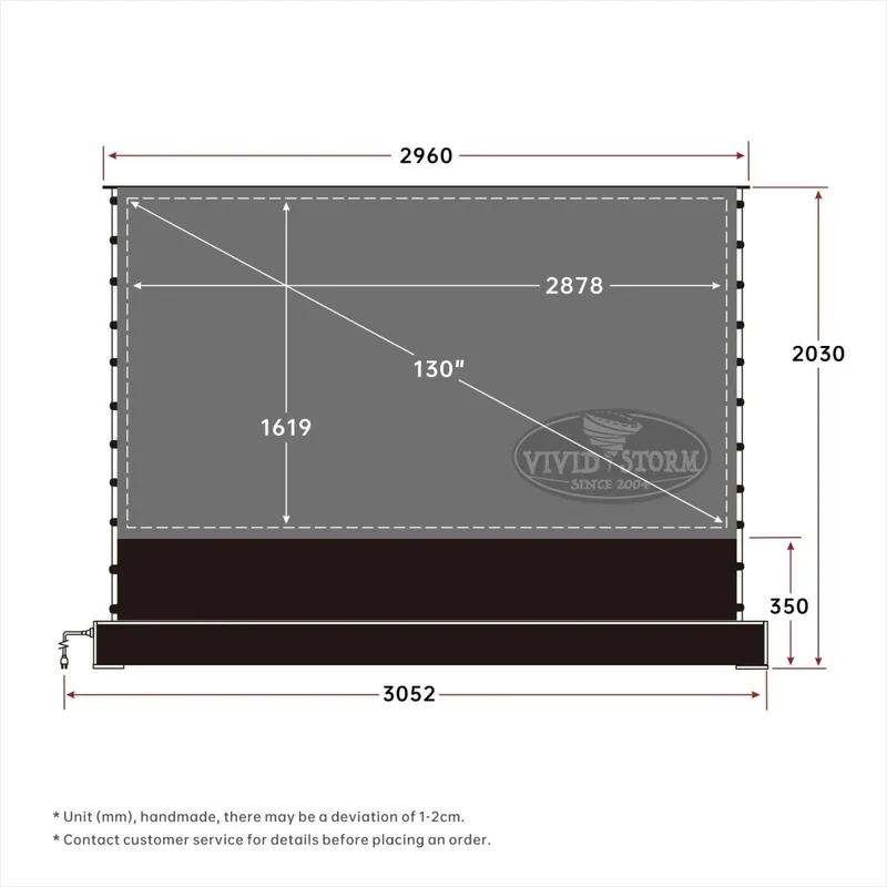 72"-120" VIVIDSTORM S PRO P Motorized 4K HD 3D Floor Rising UST ALR Projector Screen